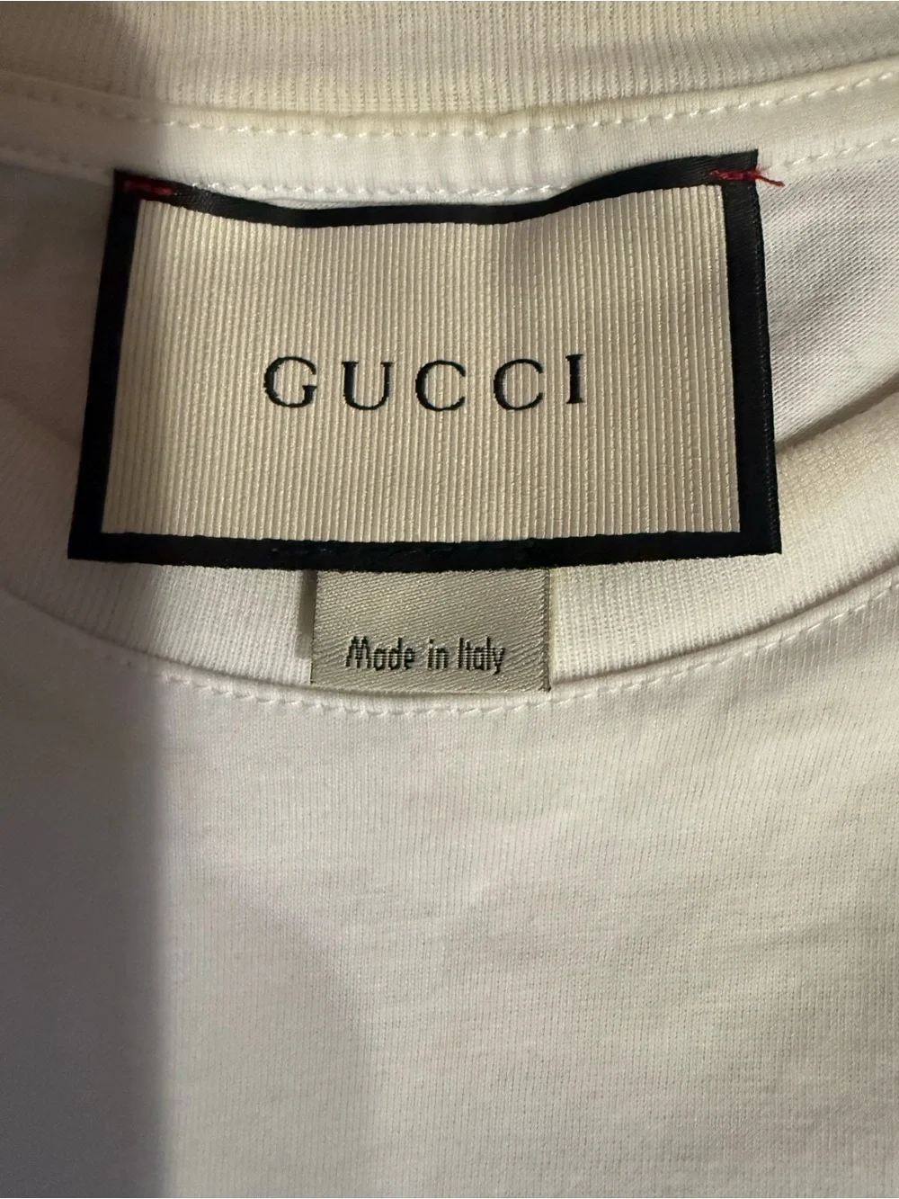 Gucci Men's White Logo Distressed Printed Cotton T-Shirt Size XXL Pre-owned.
